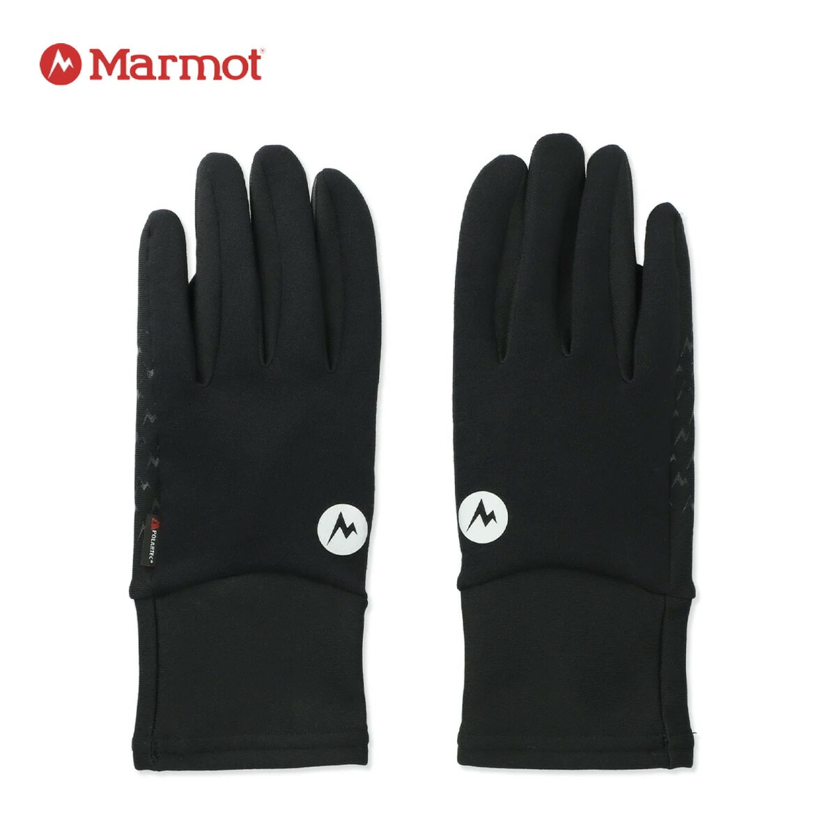 グローブ Power Stretch Fleece Glove パワーストレッチフリースグローブ 裏起毛 保温 スマホ操作 可能 アウトドア ブラック プリントロゴ ワンポイント スキー スノボ