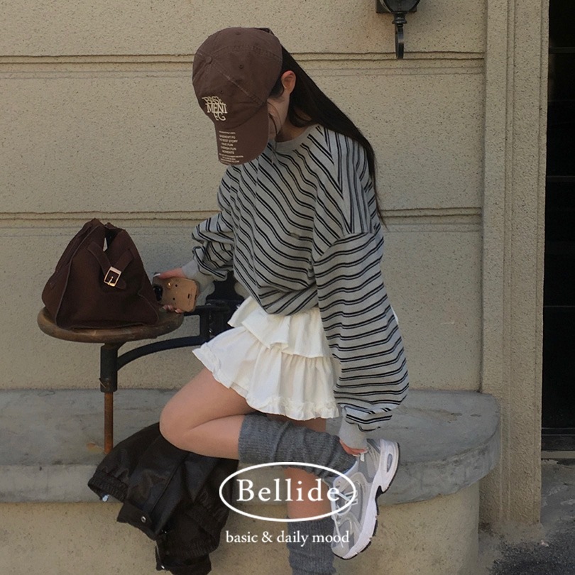 [MADE] ヘイトストライプラウンドトレーナー ts1387