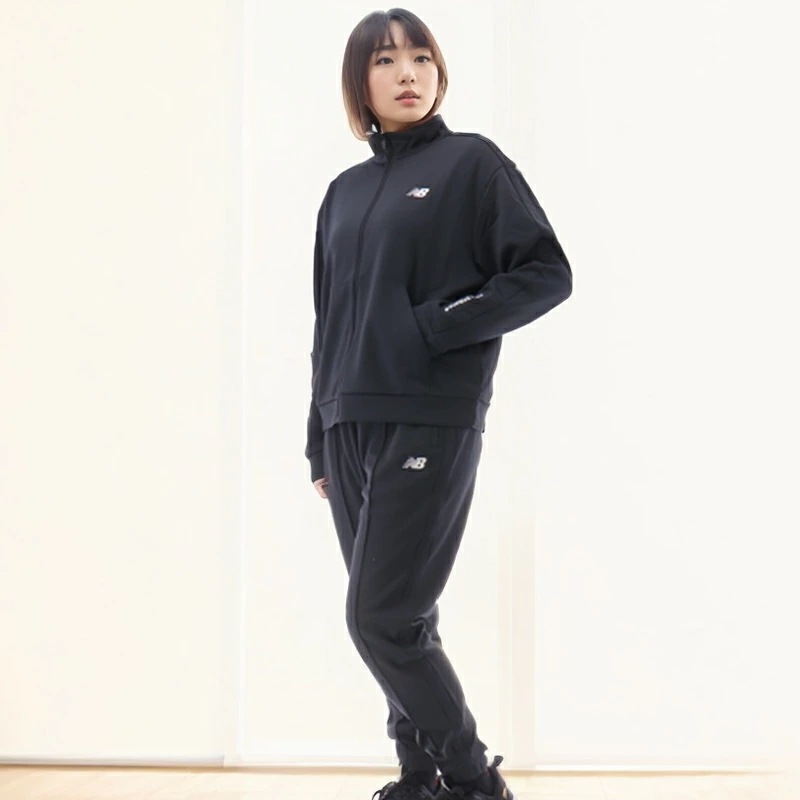 ジャージ レディース 長袖ジャケット ロングパンツ/AWJ51505-AWP51109-BK