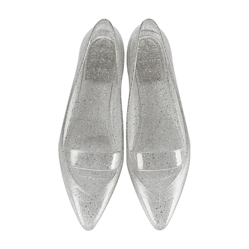 Sleek Glitter Silver ゼリーシューズ フラットシューズ メリージェーンサンダル サマーシューズ 夏用 フラット