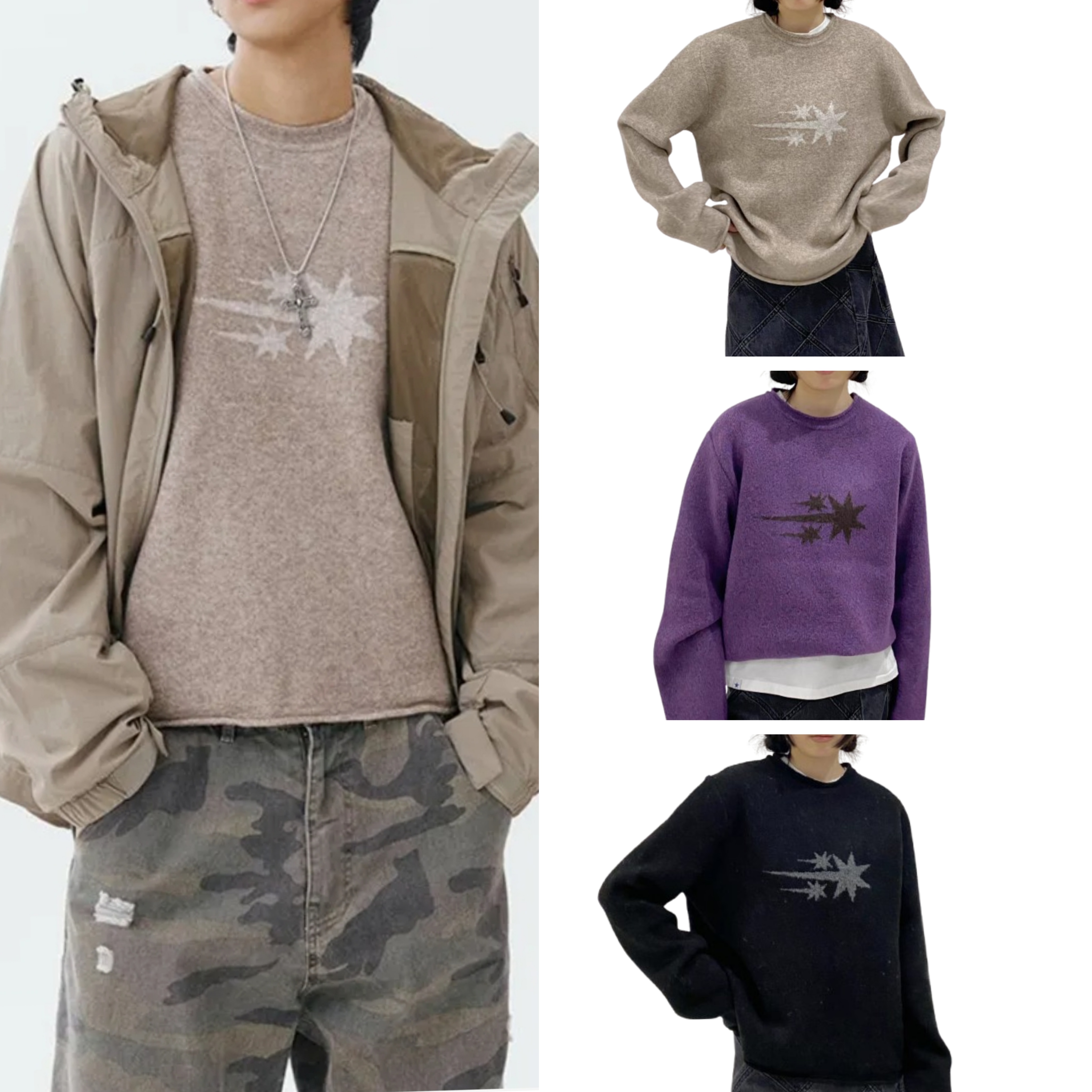 3STAR L/S KNIT TEE 3色ニット / セーター[韓国純正]