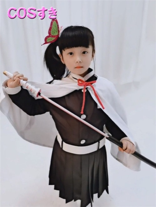 【新品開催 】栗花落カナヲ 【コスプレ衣装+髪飾り】 栗花落カナヲ つゆりかなを 子供 コスプレ衣装 コスチューム　cosplay 変装 ハロウイン