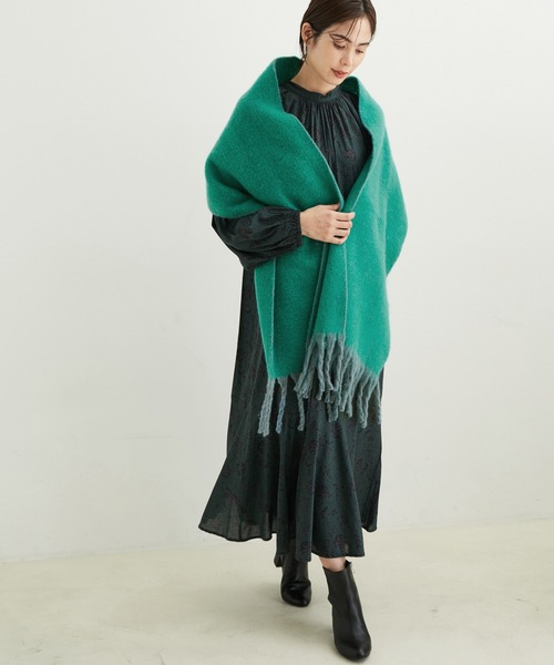 [最安値挑戦]ストール 太フリンジシャンブレーストール レディース