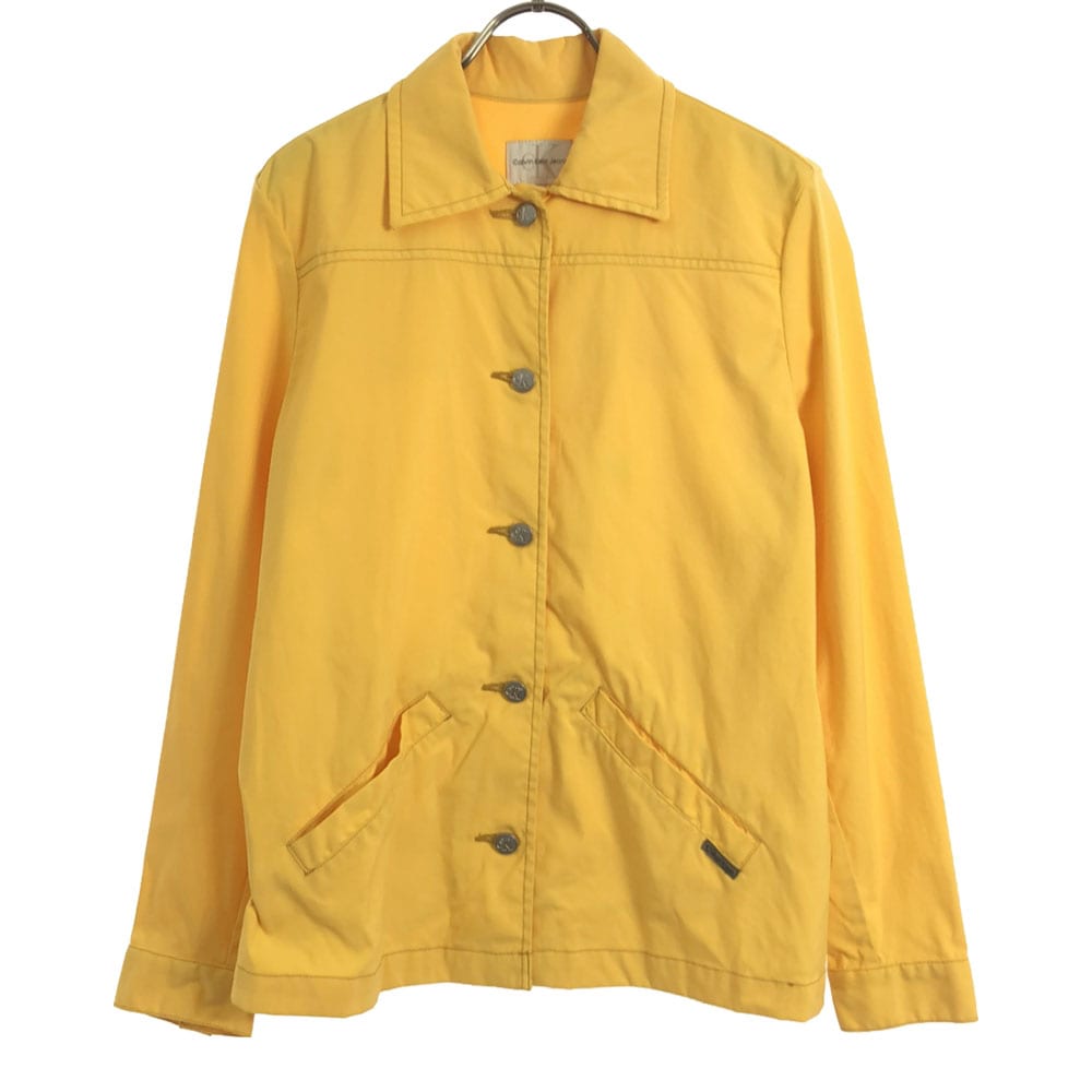 カルバンクラインジーンズ 90s ナイロンジャケット S イエロー Calvin klein Jeans オールド レディース