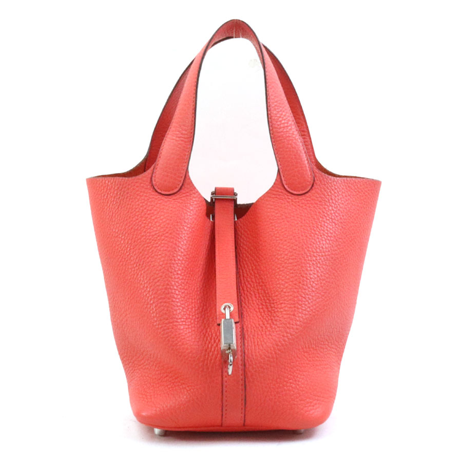 エルメス HERMES ハンドバッグ ピコタンロックPM トリヨンクレマンス 推定ローズテキサス シルバー レディース 90070a