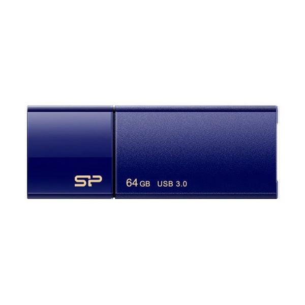 (まとめ）シリコンパワー USB3.0スライド式フラッシュメモリ 64GB ネイビー SP064GBUF3B05V1D 1個(×3セット) 6,431円