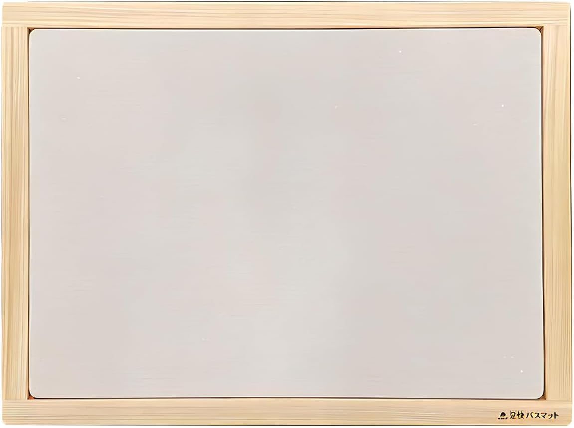 日本製 珪藻土 なのらぼ 足快 バスマット 立てかけ不要 吸収 速乾 (桧すのこ＆リバーシブルセット レギュラー)