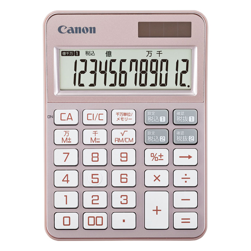 （まとめ買い）純正 カラフル電卓 ミニ卓上 12桁 ピンクゴールド KS-126WUV-PG [x3]