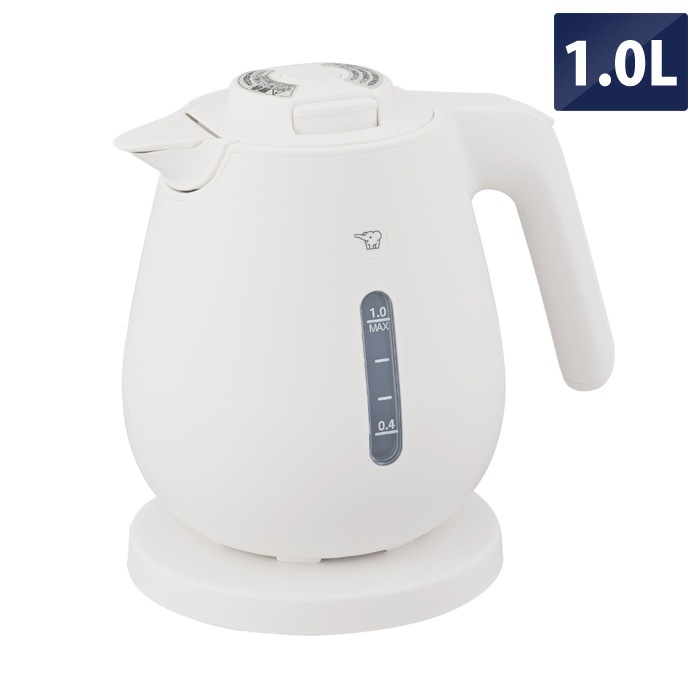 電気ケトル 1.0L 転倒湯もれ防止 蒸気セーブ CK-DC10-WA ホワイト