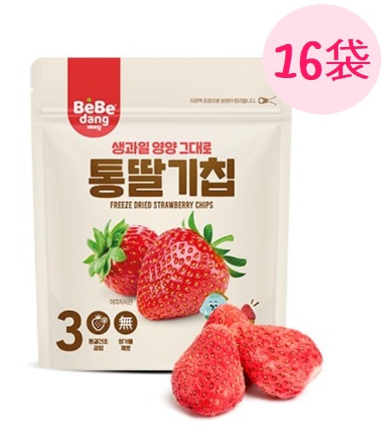 無添加 韓国産 いちご100% フリーズドライ いちごチップ 16袋 韓国人気のおやつ K-Food 健康おやつ イチゴスナック/ ベベダン 8,591円