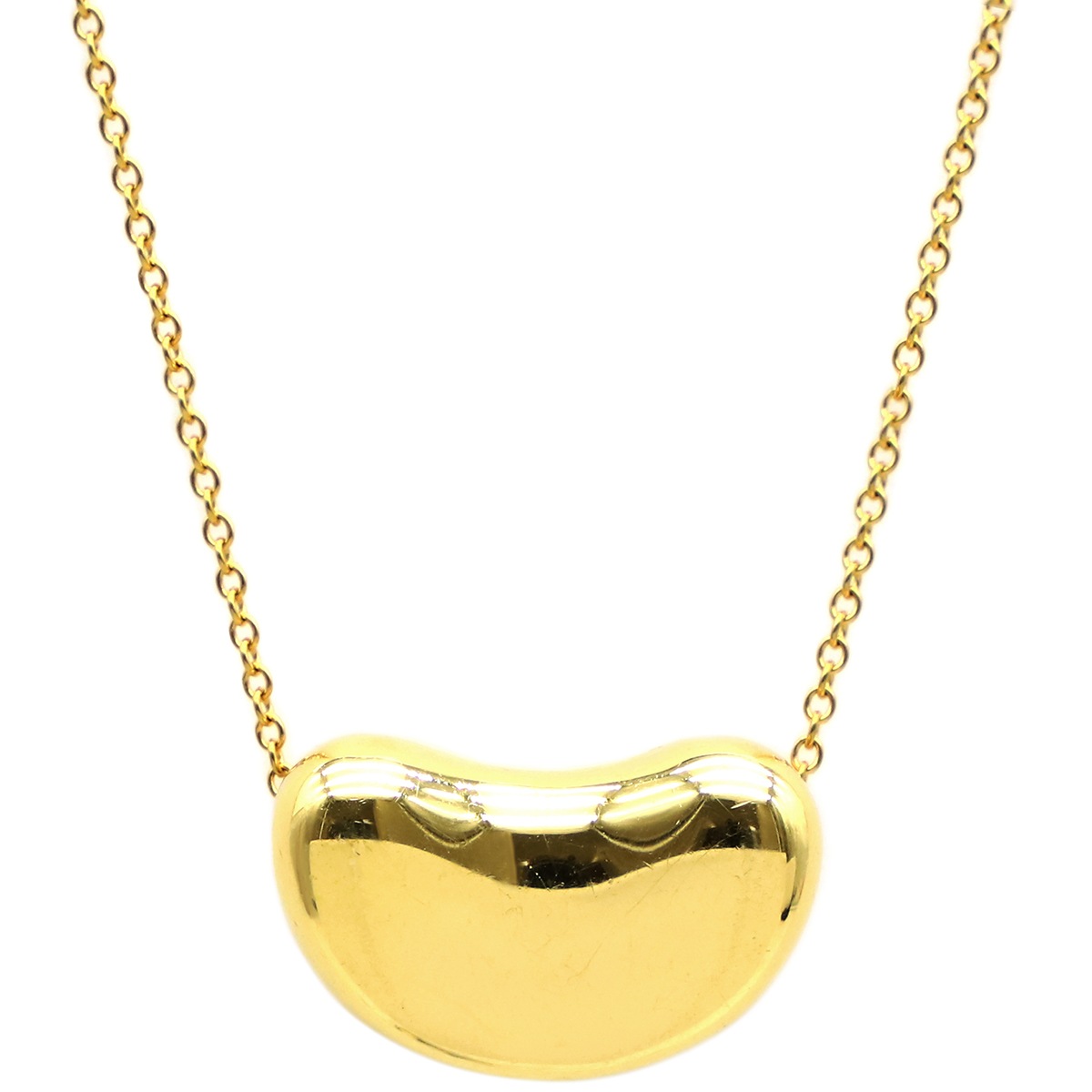 ティファニー Tiffany & Co ネックレス ビーン デザイン ペンダント K18YG イエローゴールド 750YG 18金 エルサペレッティ 【箱】【中古】