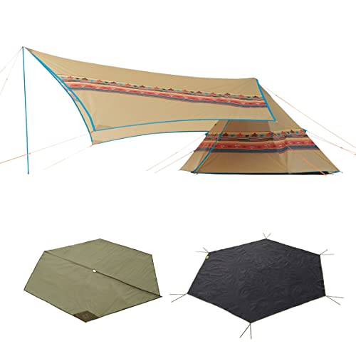 ロゴス(LOGOS) LOGOS ナバホ Tepee300&ブリッジヘキサタープセット-BB 71908000 テント ファミリー タープテント 難燃