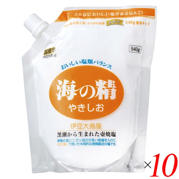 海の精 やきしお（スタンドパック）540g 10個セット
