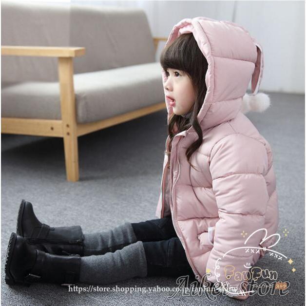 子供コート 中綿コート　女の子 アウター 韓国風 秋冬 長袖　アニマル　耳フッド付きコート　　子供服 中綿コート　パーカー