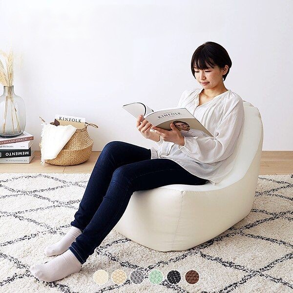 立ち上がりがラク 背もたれ付きビーズクッション　リッツ ソファ単品 日本製 背もたれ クッション 1人掛け 10009