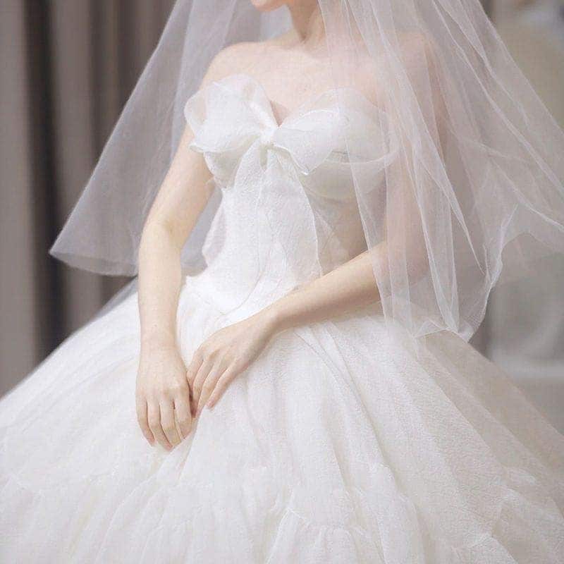 【2枚購入で 3oo円OFF！】メインウェディングドレス2025プリンセススタイル花嫁ブ気質スーパーシン小身長夢のようなスリム