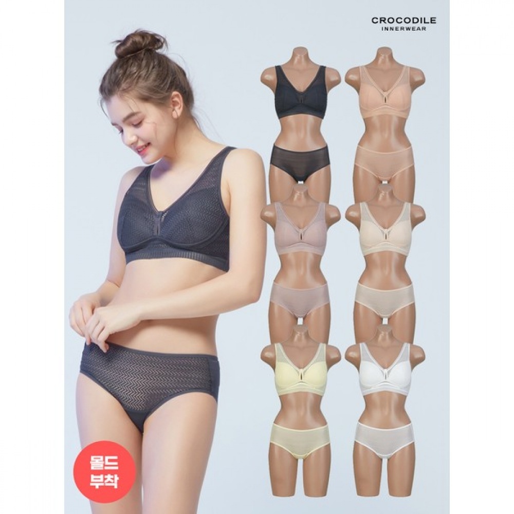 (クロコダイルインナー) エアリーフィットシースルーインプレッシブブラ+ショーツフルセット12枚セット