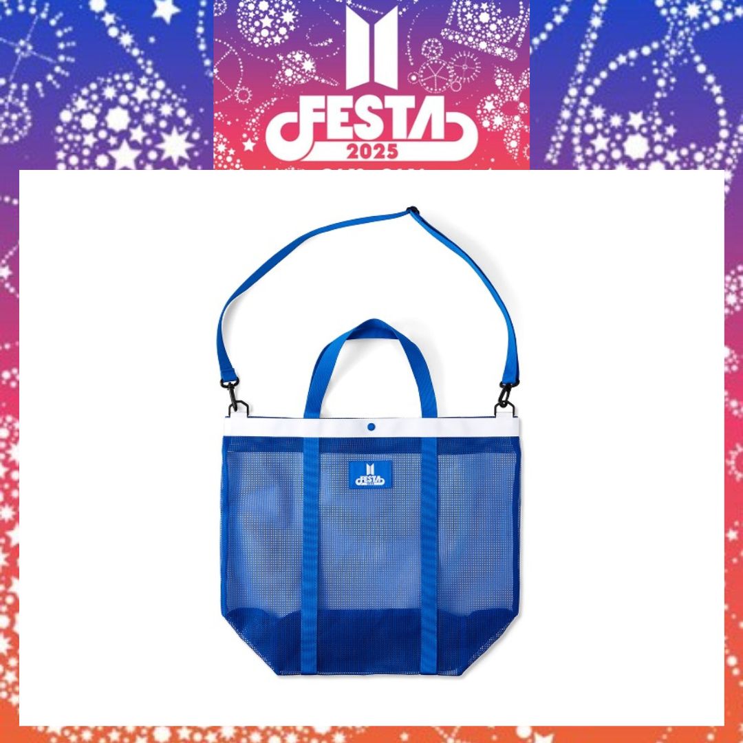 【 国内よりすぐ発送 】 【 公式 】 BTS 12周年 [ 2025 BTS FESTA ] [ ショッパー トート 鞄 ] Mesh Cross Bag TOTO 防弾少年団