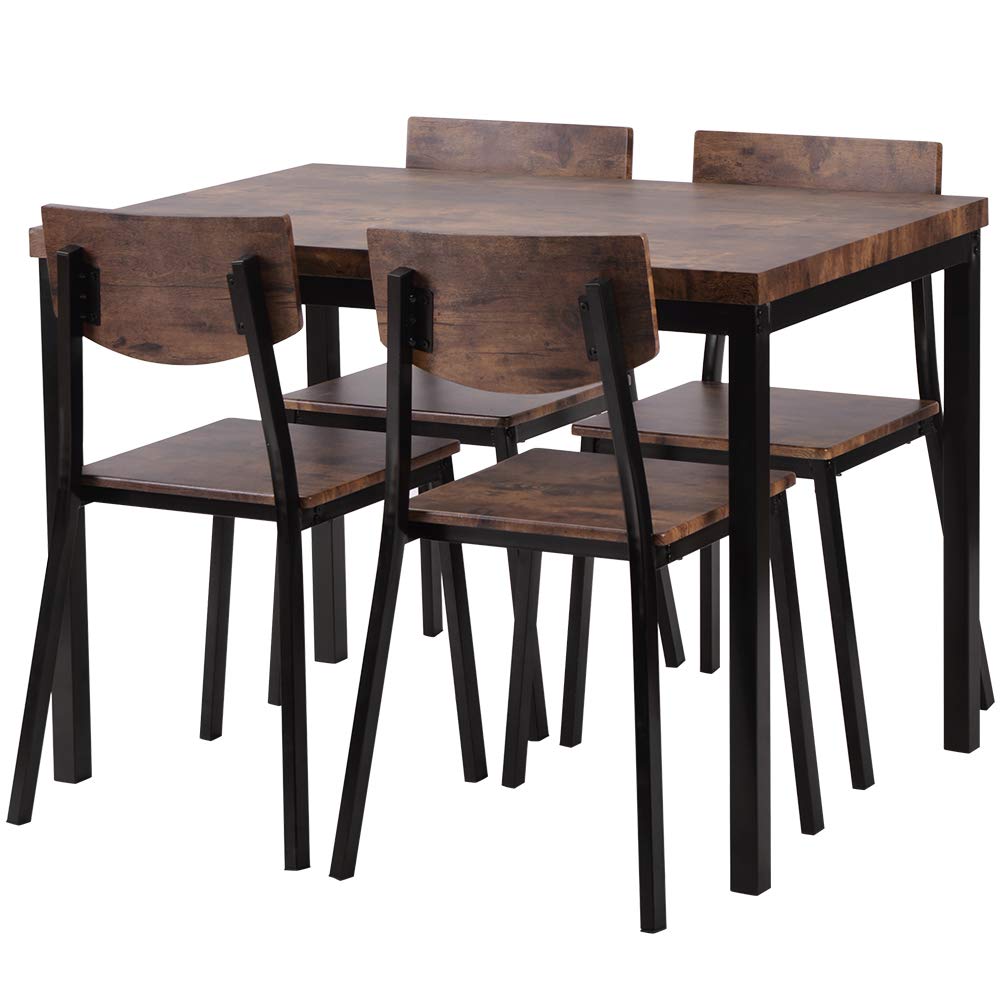 ダイニングセット 4人掛け 二人用 四人用 四角いテーブル チェア 5点セット 木目調 おしゃれ 幅110cm 長方形 ナチュラル