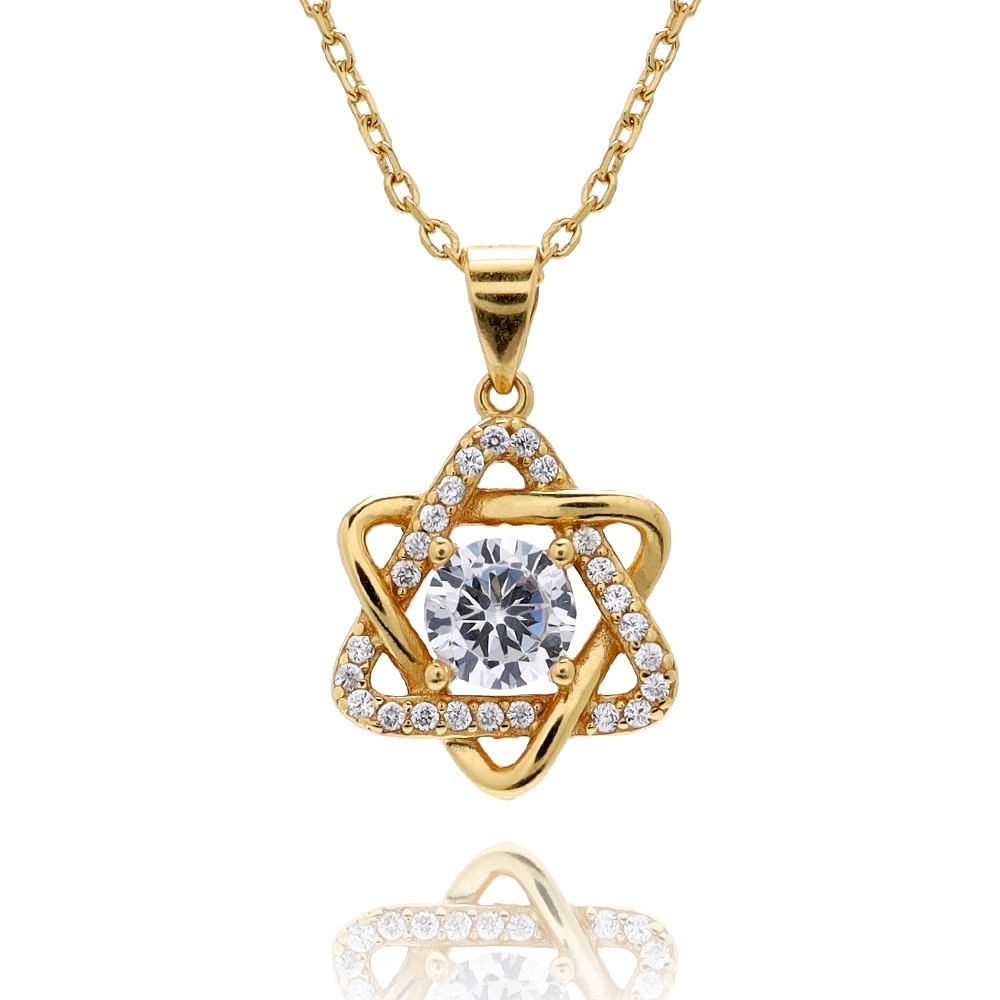 S925 六芒星 ネックレス 金 [fhns011-gold] 5,571円