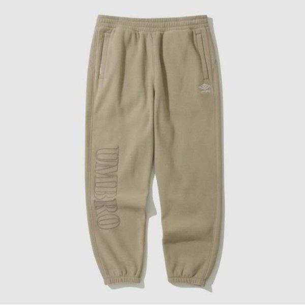 パンツ JQS UP423CFPN9-BEI プラスフリース ビッグレタリング ジョガーパンツ / ベージュ