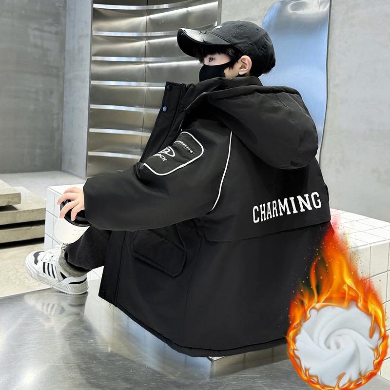 ジャケット 子供 コート キッズ 長袖 男の子 子供服 ボア アウトドア ゆたり ジャンパー オシャレ 厚手 防寒 冬 通学 通園 ブラック