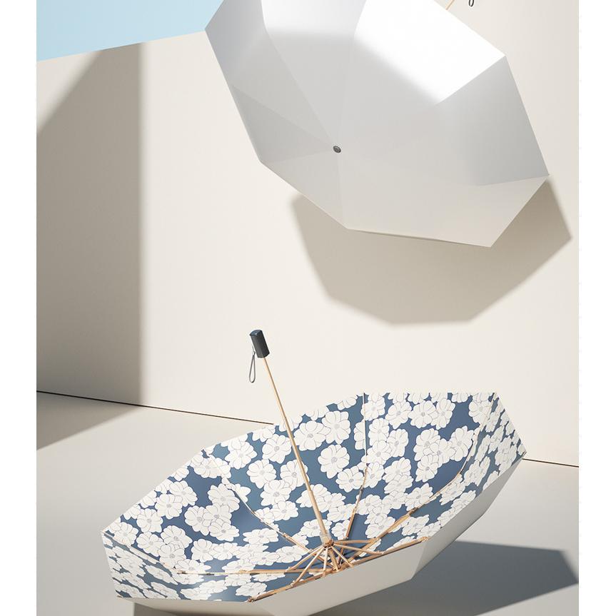 【急速出荷】日傘 折りたたみ傘 レディース おしゃれ 日傘 完全遮光 遮熱 折りたたみ傘 花プリント UVカット 日傘 軽量 晴雨兼用傘 雨傘 三段折りたたみ 紫外線カット