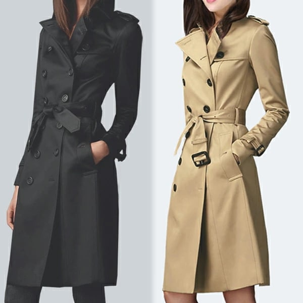 コスパ最高上質素材　大人トレンチコート　定番　スプリングコート　膝下　上品　大きいサイズ有