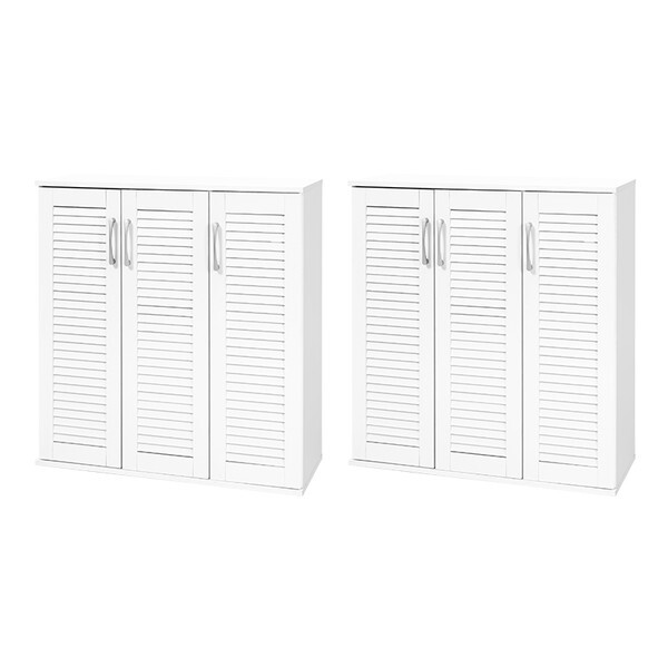 RSR-1701WH-2S ルーバーシューズラック2点セット(ホワイト) メーカー直送