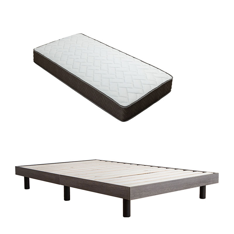 すのこベッド ベッド マットレスセット セミダブル セミダブルベッド ベッドフレーム マットレス すのこ ヘッドレス 北欧風 グレー ホワイト ブラウン ナチュラル