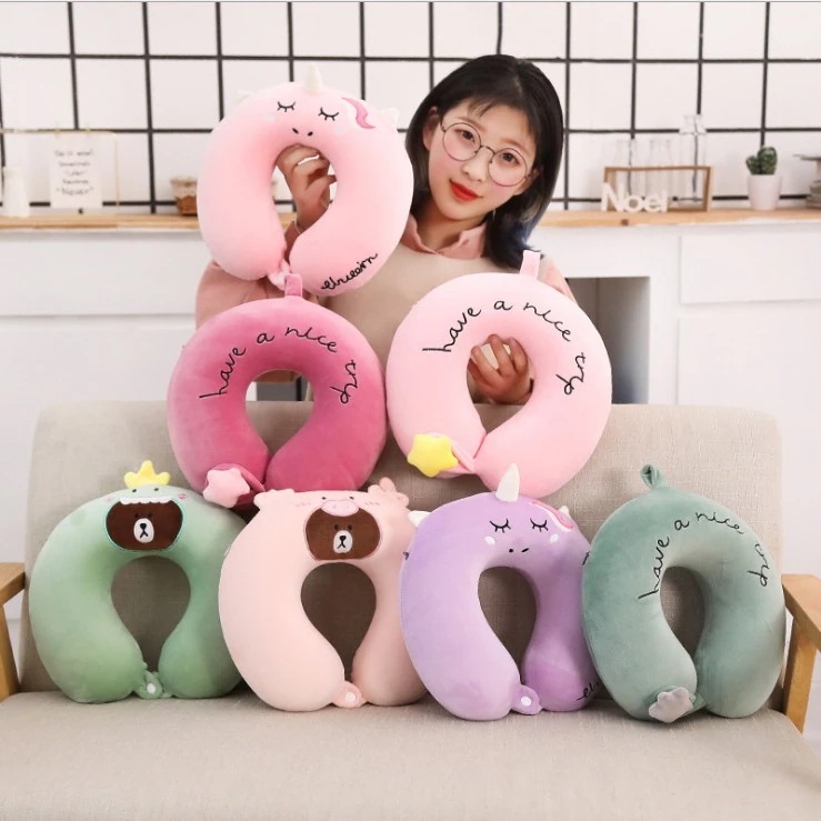 U 字型枕低反発漫画かわいい U 字型枕 新しい低反発枕ネックピローネックピロー卸売