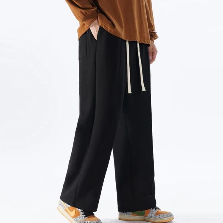 ロングパンツメンズワイドパンツスウェットパンツあったか裏起毛と薄2タイプボトムスガウチョパンツ体型カバーウエストゴムゆ