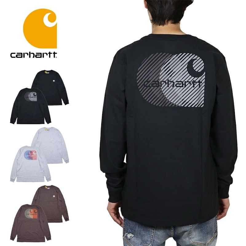 カーハート ロンT CARHARTT 長袖Tシャツ トップス USA ポケット付き ポケTEE メンズ レディース ブランド 大きいサイズ おしゃれ 黒