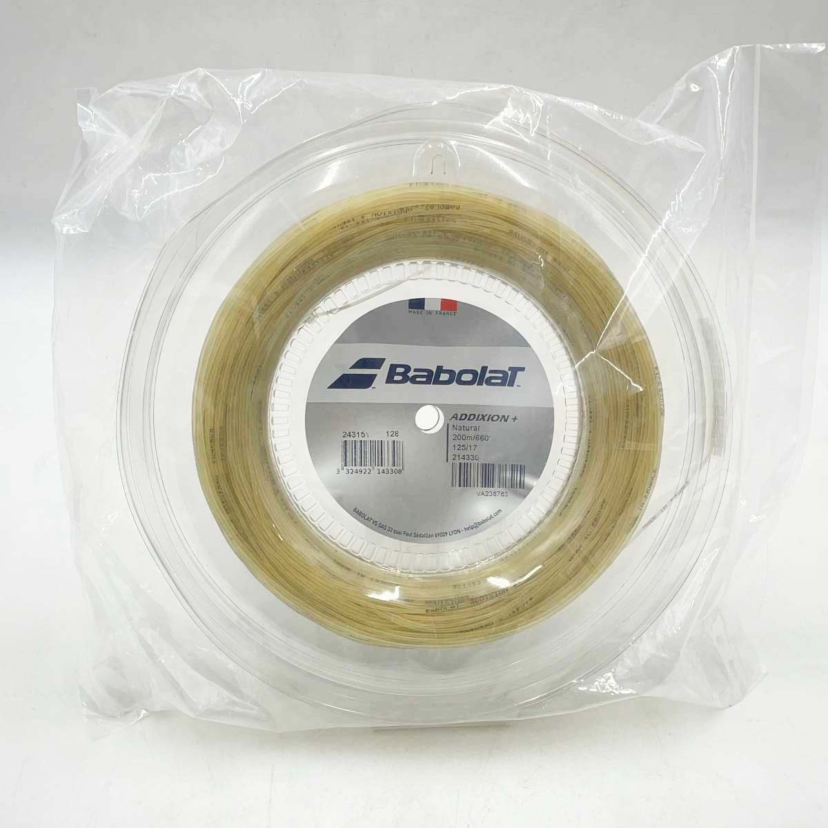 【中古・未使用品】バボラ ADDIXION＋ 125 硬式 テニス ストリング ガット アディクションプラス 200m ロール ナチュラル 243151 BABOLAT 1.25mm