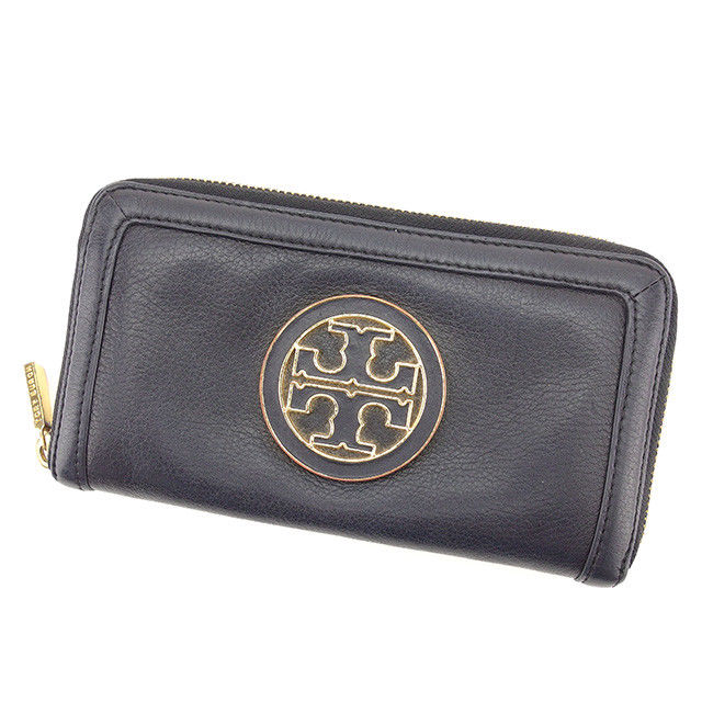 珍しい 長財布 財布 ラウンドファスナー ブラック ゴールド ロゴプレート 中古 T1760 その他 バッグ