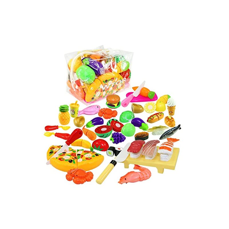 39点セット おままごと 寿司 野菜 果物 ハンバーグ キッチン お料理しましょう！ 収納バッグ付 5,098円