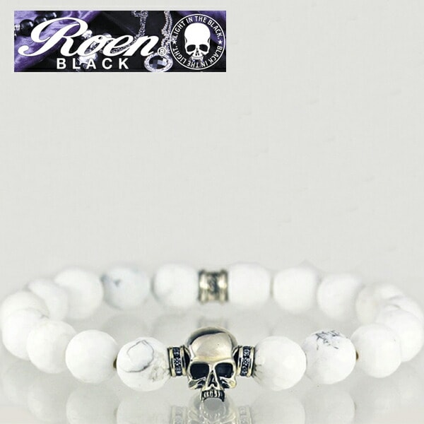 【即納】Roen BLACK ロエン ブラック ブレスレット ハウライト カット ストーン ブレスレット RO-223 RoenBLACK ロエンブラック 天然石 パワーストーン シルバー