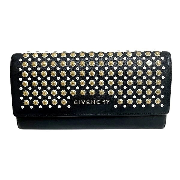 ジバンシィ ブラック スタッズ 長財布 2つ折り財布 ユニセックス