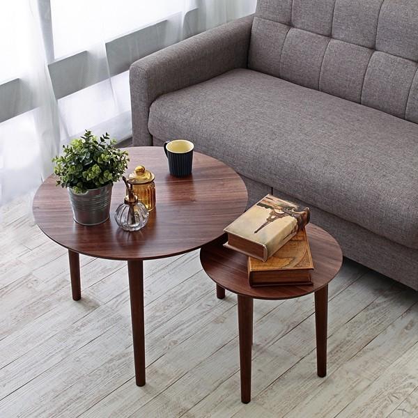 ネストテーブル 木製 丸 おしゃれ カフェテーブル サイドテーブル リビング 寝室