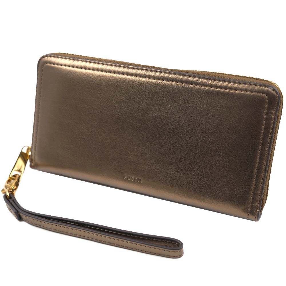 フォッシル 長財布 レディース ラウンドファスナー Women s Small Lthrs RFID LOGAN ZIP BRONZE ブロンズ SL10017711