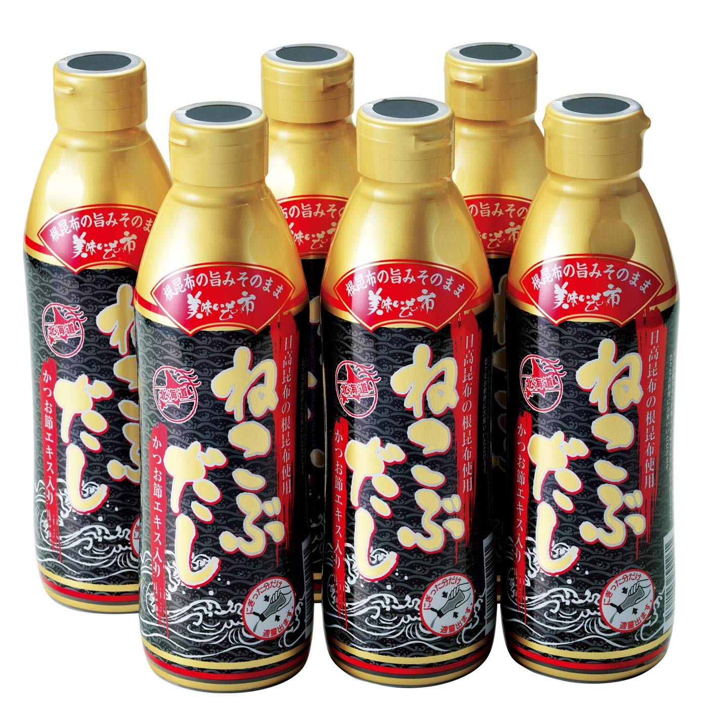 ＴＶ通販で放送「ねこぶだし」450ml×6本セット レシピ付き　北海道とれたて！美味いもの市