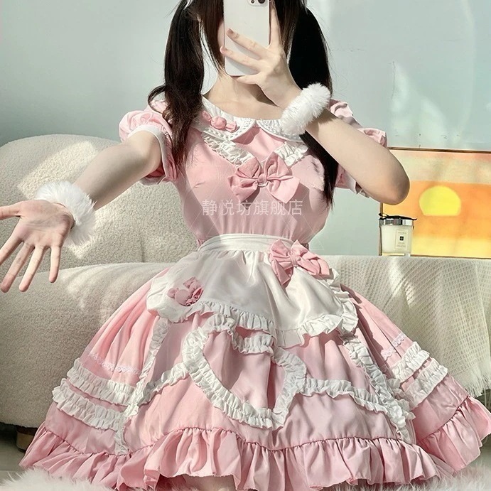 【急速発送】無.料ハロウィン優しい女の子ロリータメイド服ロリータアニメカフェ猫服ロリータコスプレ秋の万能アイテム