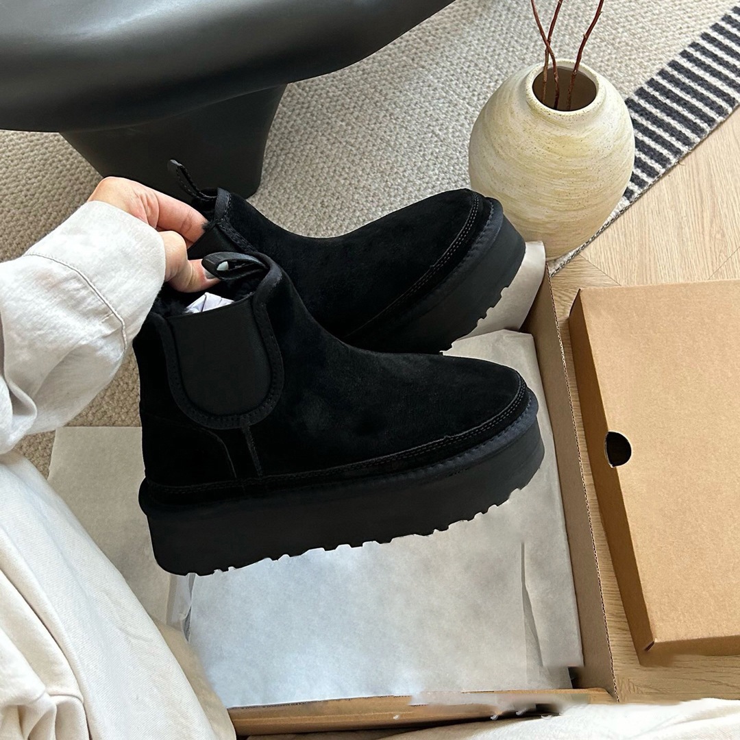 新作スノーブーツ 厚底3.5cm ショート 軽く 保温 レディスファション シンプル コーディネート