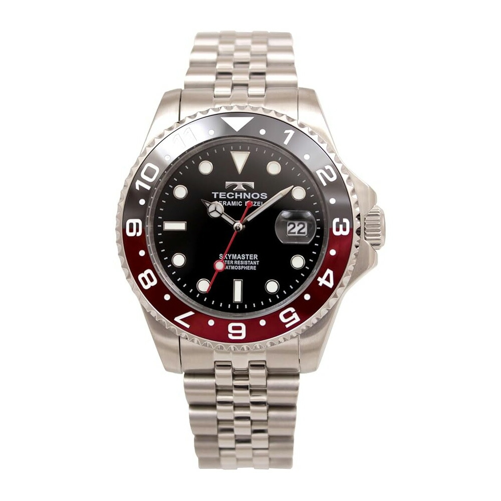 腕時計 T9C11SH メンズ シルバー ブラック デイト 10気圧防水