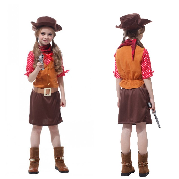 ハロウィン 衣装 女の子　カウボーイ 仮装 コスチューム ハロウィーン コスチューム 　ダンス衣装 キッズ コスチューム ハロウィン 衣装 コスプレ 仮装　110 120 130 140