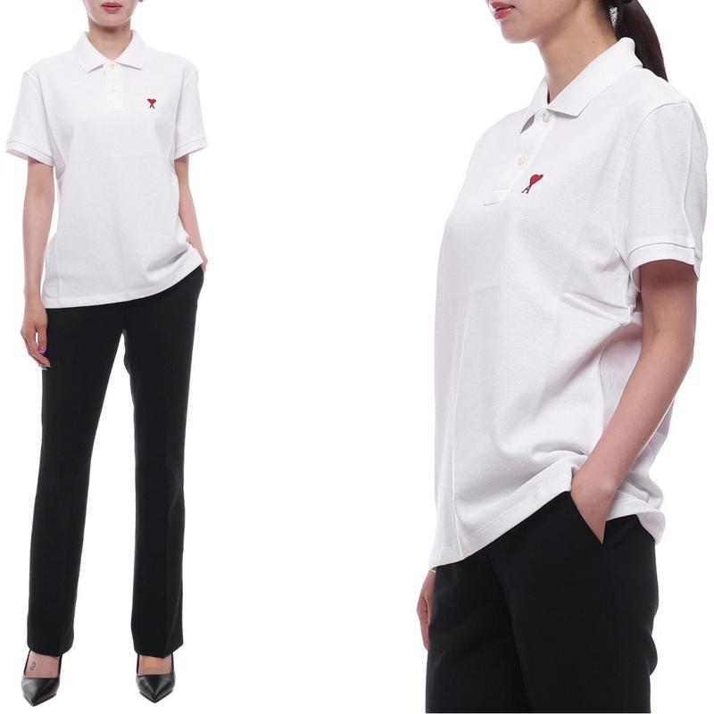 [] 25SS 女性 ハートロゴ ポロ 半袖Tシャツ (BFUPL001 760 100 W 25S)