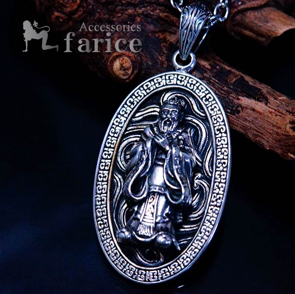 孔子 論語 聖人 仙人 中国 思想家 哲学者シルバー 925 メンズ ペンダント ネックレス