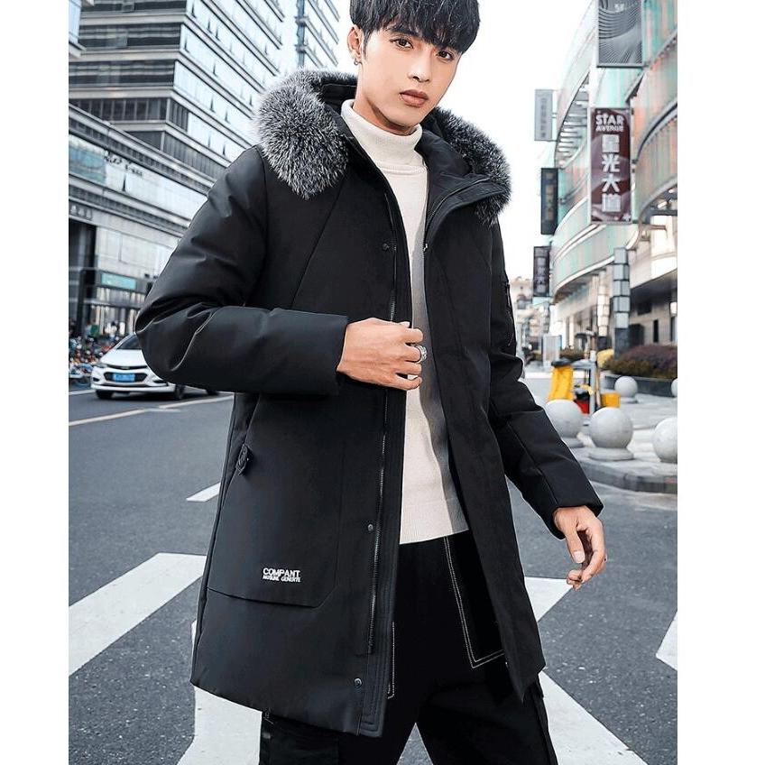 高品質 中綿ジャケット アウター 暖かい ロング丈コート メンズ 無地 防寒 厚手 秋冬 お洒落 冬服/大きいサイズM3ＸＬ/フード付き/ファー/格好いい