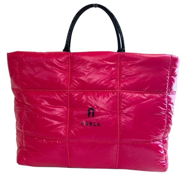 フルラ ピンク コットン ダウン バッグ ハンドバッグ 【中古】