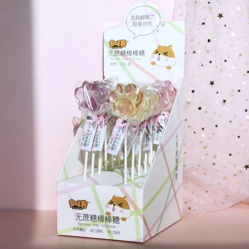 無糖ロリポップ かわいいカラフルグラデーション 王冠 翼 サボテン くまの足 ロリポップ 12 子供向けギフト